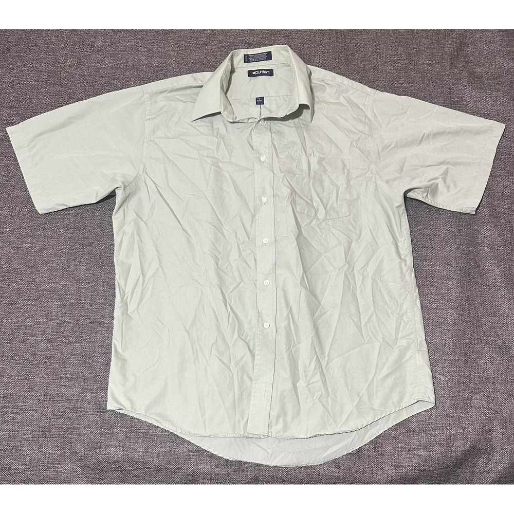Puritan Men's L 16-16 1/2 Light Green‎ Short Sleeve Shirt